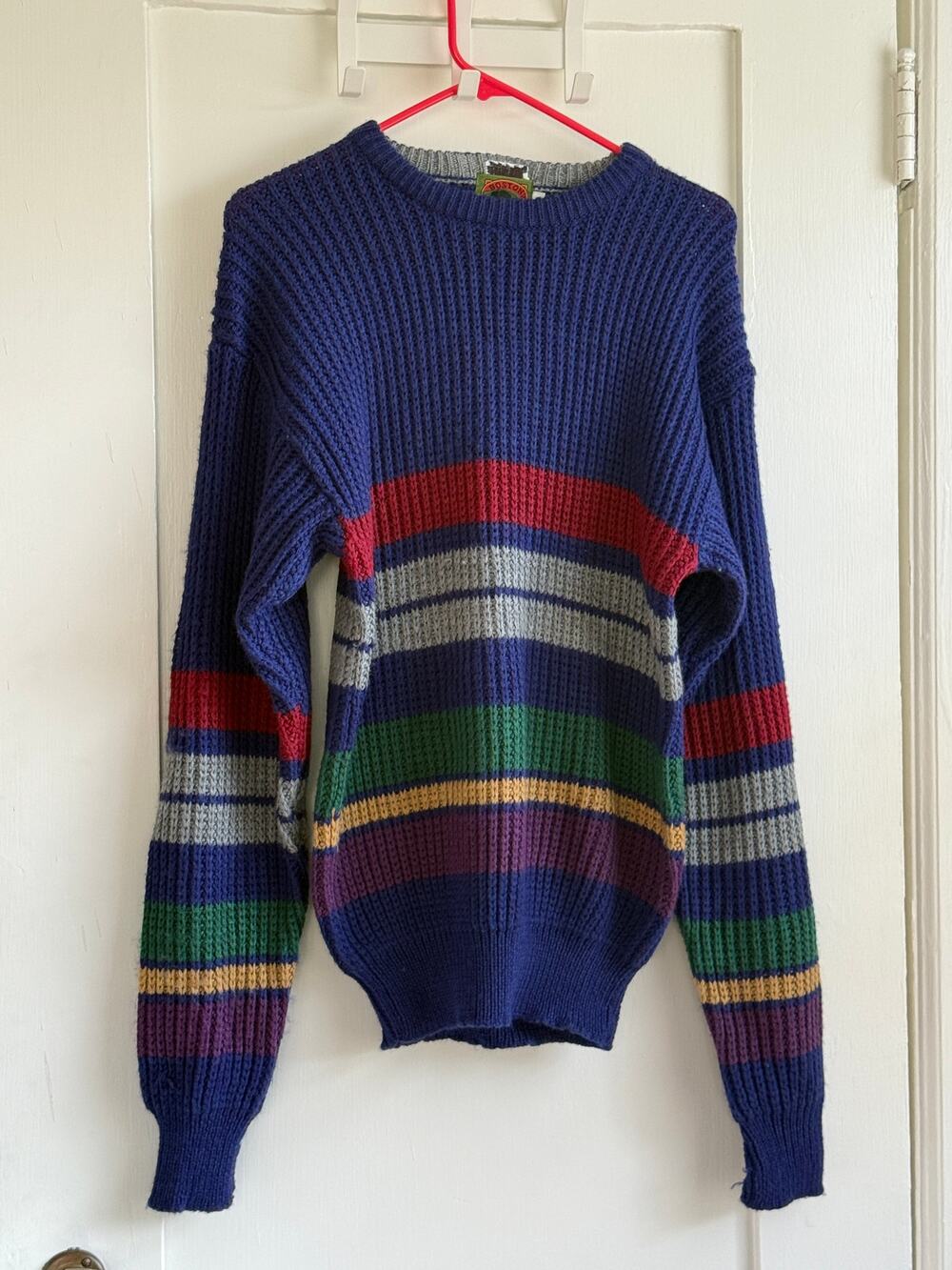 Vintage Boys Boston Traders Striped Knit Sweater '80s  '90s XL